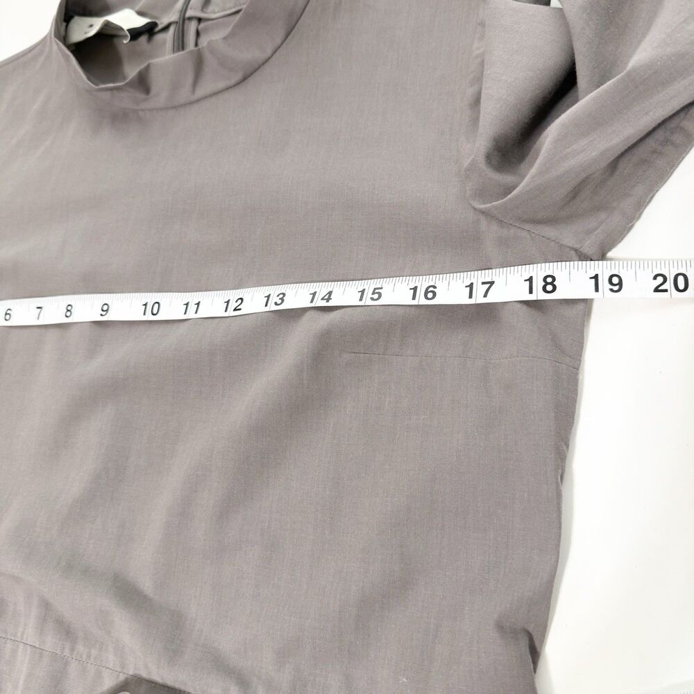 Marni Mock Neck Cotton Top Gray Peplum 3/4 Sleeve Minimalist Size 42 - Picture 9 of 10